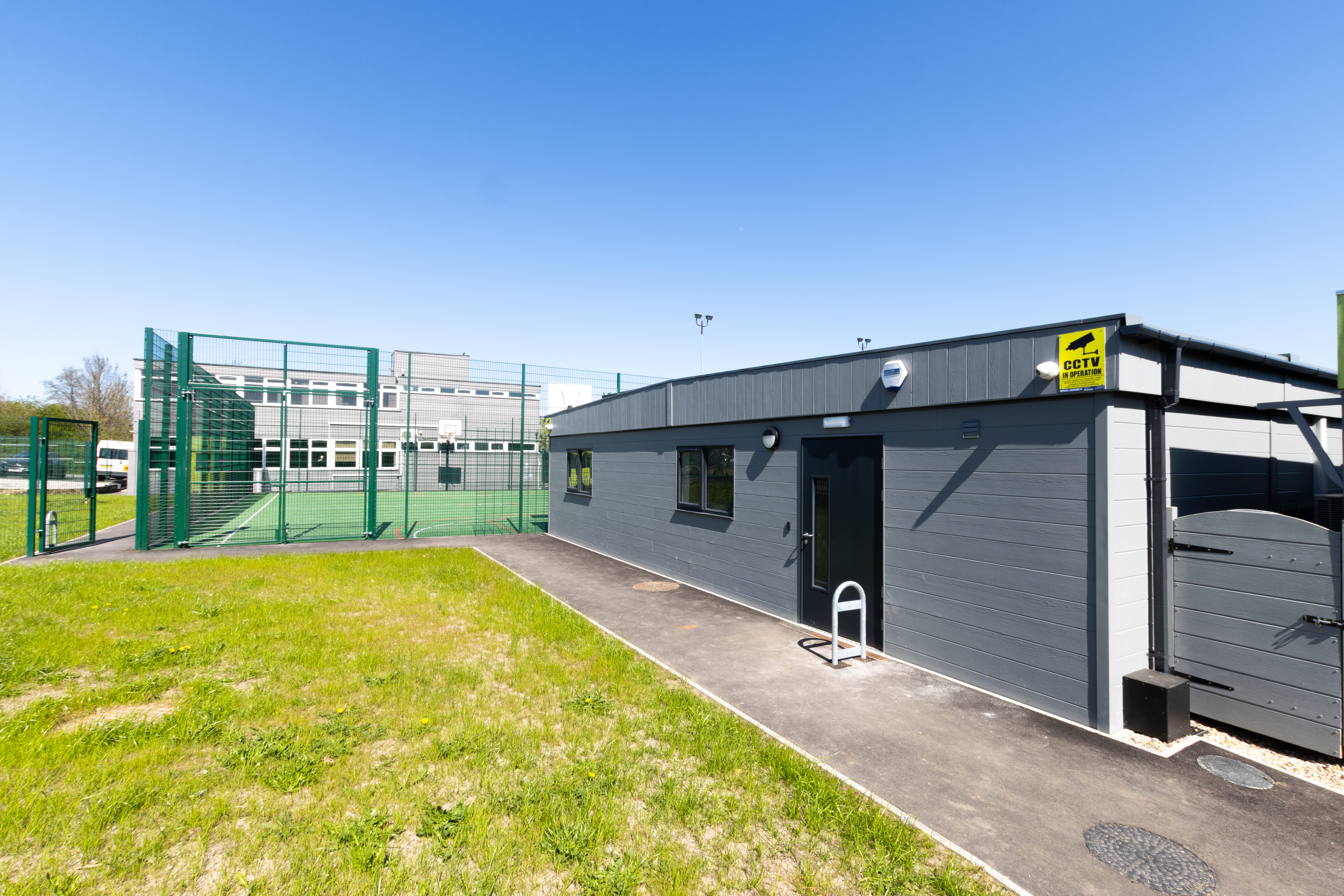 outside of modular building at a school